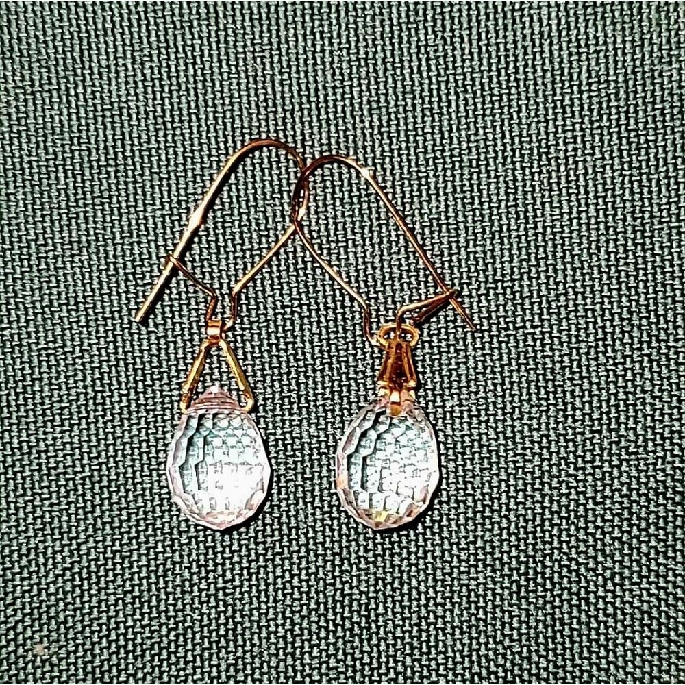 Vintage Quartz Teardrop Earrings